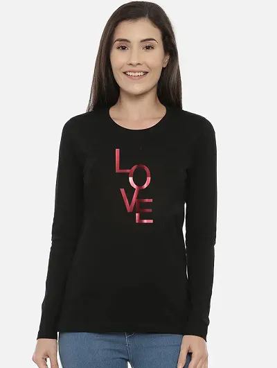 Elegant Blend Full Sleeve Tshirt For Women