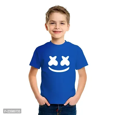 Beautiful Blue Cotton Blend Tees For Boys