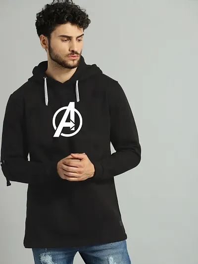 Trendy Blend Self Pattern Hoodies For Men