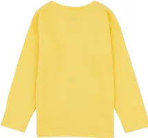 Elegant Yellow Cotton Blend Printed Full Sleeve Tshirt For Women-thumb1