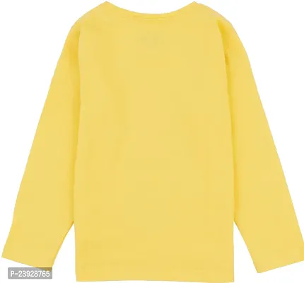 Elegant Yellow Cotton Blend Printed Full Sleeve Tshirt For Women-thumb2