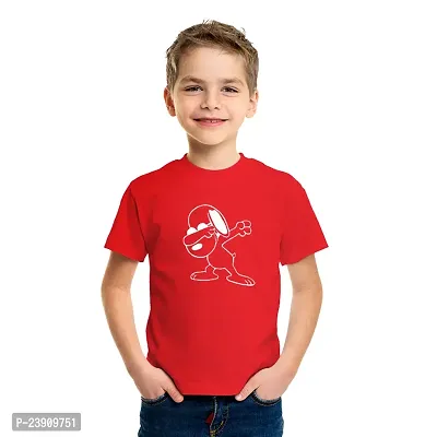 Beautiful Red Cotton Blend Tees For Boys-thumb0