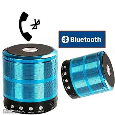 Stylish Blue Mini Bluetooth Speaker With FM Radio, Memory Card Slot, USB Pen Drive Slot, Aux Input Mode