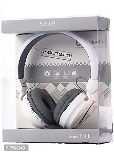 SH-12 Wireless Bluetooth On Ear Headphones, Hi-Fi Sound with Deep Bass, Ergonomic  Lightweight Wireless Headset-thumb0