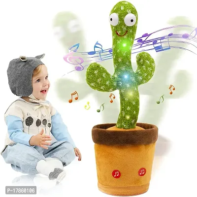 USB Charging Dancing Cactus Talking Toy for Baby. Lighting, Dancing, Wriggle  Singing Recording, Smart Cactus musical Tree toy for Kids, Entertaining Speaking Toys for Children (Talking Cactus Toy)-thumb0