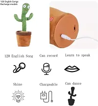 USB Charging Dancing Cactus Talking Toy for Baby. Lighting, Dancing, Wriggle  Singing Recording, Smart Cactus musical Tree toy for Kids, Entertaining Speaking Toys for Children (Talking Cactus Toy)-thumb2