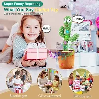 USB Charging Cactus Talking Toy for Baby. Lighting, Dancing, Wriggle  Singing Recording, Smart Cactus musical Tree toy for Kids, Entertaining Speaking Toys for Children (Talking Cactus Toy)-thumb1