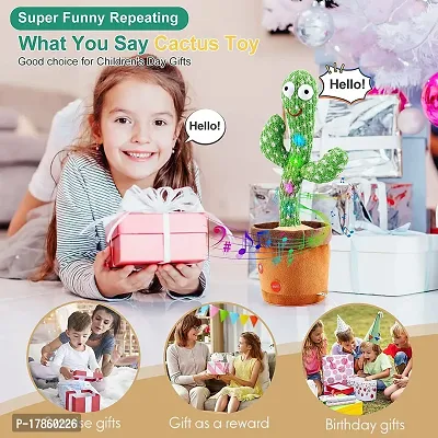 USB Charging Cactus Talking Toy for Baby. Lighting, Dancing, Wriggle  Singing Recording, Smart Cactus musical Tree toy for Kids, Entertaining Speaking Toys for Children (Talking Cactus Toy)-thumb2
