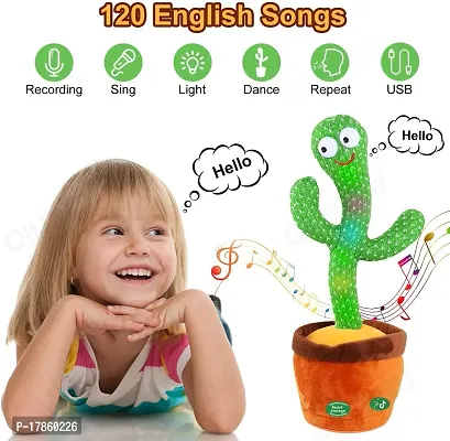 USB Charging Cactus Talking Toy for Baby. Lighting, Dancing, Wriggle  Singing Recording, Smart Cactus musical Tree toy for Kids, Entertaining Speaking Toys for Children (Talking Cactus Toy)-thumb4