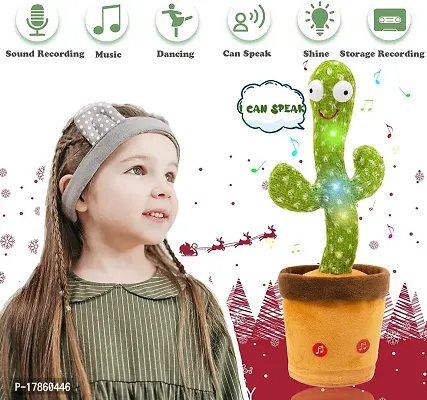 Talking Toy for Baby. Lighting, Dancing, Wriggle  Singing Recording, Smart Cactus musical Tree toy for Kids, Entertaining Speaking Toys for Children (Talking Cactus Toy)-thumb0