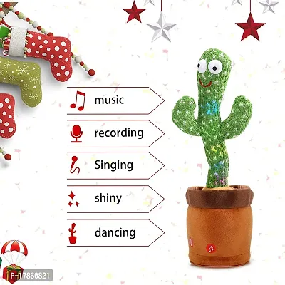 Dancing Cactus Talking Toy, Cactus Plush Toy  (Green)-thumb4
