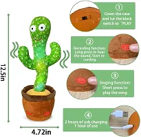 Dancing Cactus Talking Toy, Cactus Plush Toy  (Green)-thumb1