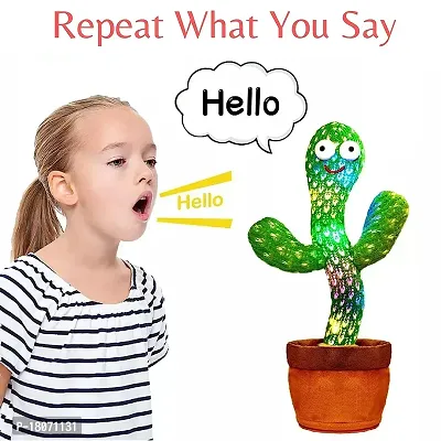 Hello Talking Toy, Cactus Plush Toy, Wriggle  Singing Recording Repeat What You Say Funny Education Toys  (Multicolor)