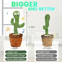 Funny Talking Cactus for Boys Girls,Dancing Singing Talking Recording Mimic Repeating What You Say Cactus Toy with 120 English Songs Electronic Light Up Plush Cactus-thumb1