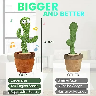 Funny Talking Cactus for Boys Girls,Dancing Singing Talking Recording Mimic Repeating What You Say Cactus Toy with 120 English Songs Electronic Light Up Plush Cactus-thumb2