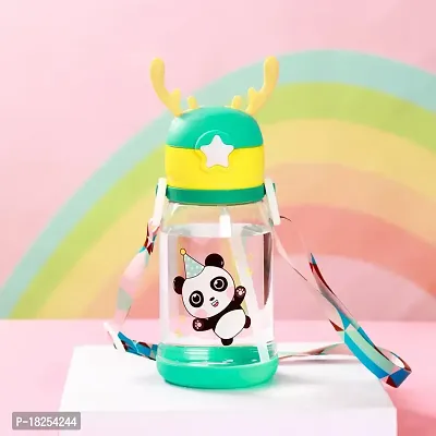 Cute Kids Water Bottle with Sipper Kids water bottle Children's water bottle Reusable water bottle Eco-friendly water bottle BPA-free water bottle Leak-proof water bottle Sports water  Green-thumb0