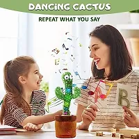 Rechargeable Dancing Cactus Talking Toys for Kids, Best Birthday Gift for Kids, Dancing, Singing and Voice Repeating Toy-thumb3