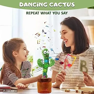 Rechargeable Dancing Cactus Talking Toys for Kids, Best Birthday Gift for Kids, Dancing, Singing and Voice Repeating Toy-thumb4