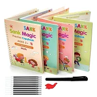 Bestie Toys Magic Practice Copy Book 4 Books and 10 Refills Number Drawing Alphabet Books (Magic Book)-thumb1