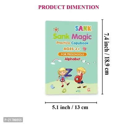 Child Toys Magic Practice Copy Book 4 Books and 10 Refills Number Drawing Alphabet Books (Magic Book)-thumb4