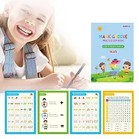 Sank Magic Practice Copybook (4 Books,10 Refill), Number Tracing Book for Preschoolers with Pen, Magic Calligraphy Copybook Set Practical Reusable Writing Tool Simple Hand Lettering-thumb3