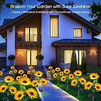 Garden for Party Wedding Birthday Solar Garden Sunflower Light Waterproof LED Solar String Light 600mAh for Yard Patio  (Pack of 2)-thumb1