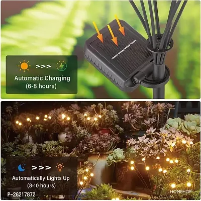 Solar Light Outdoor Waterproof, 8 led Fairy Firefly Lamp for Home Decor,Garden,Landscape, Pathway,Ground Patio and Balcony Decoration (Warm White Pack of 2)-thumb3