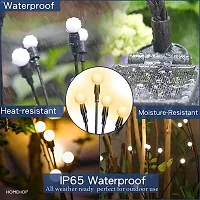 Solar Light Outdoor Waterproof, 8 led Fairy Firefly Lamp for Home Decor,Garden,Landscape, Pathway,Ground Patio and Balcony Decoration (Warm White Pack of 2)-thumb1