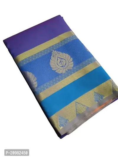 TAJ COLLECTIONS Women Soft Cotton Silk Banarasi Saree for women || Beautiful saree free size with blouse piece (multicolor05)