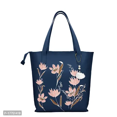 MIAMI TRADERS Stylish Navy Blue PU Handheld Bag Handbags For Girls and Women Free Size