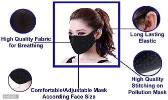 Orvax Care Black Bike Riding Pollution Face Mask for Men  Women (D4) Pack of 2-thumb3