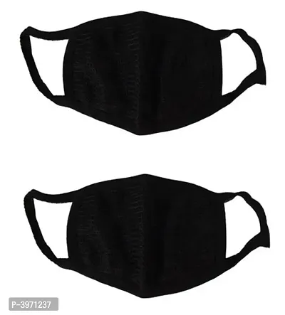 Orvax Care Black Bike Riding Pollution Face Mask for Men  Women (D4) Pack of 2-thumb0
