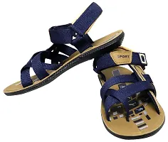 Genial Stylish Multicolor Synthetic Leather Casual Sandals For Men-thumb1