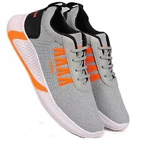 Genial Stylish Grey Synthetic Leather Sports Shoes For Men-thumb3