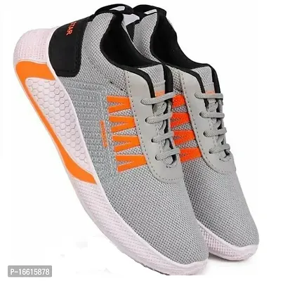 Genial Stylish Grey Synthetic Leather Sports Shoes For Men-thumb4