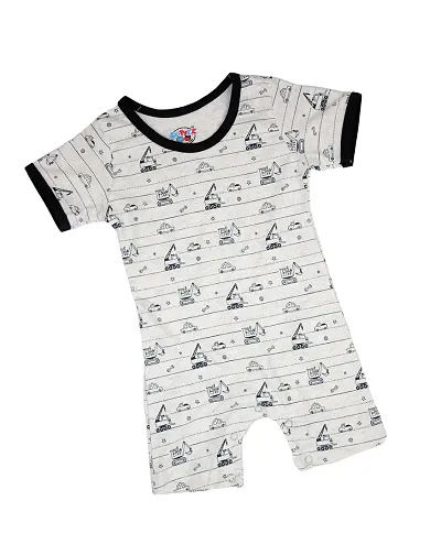 New Born Infant Baby Half Sleeve Combed Rompers Baby Suit for Boys in (0-3 Months) (Pack of 2pcs)