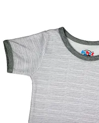 Cute Cotton Grey Striped New Born Baby Rompers For Boys-thumb1