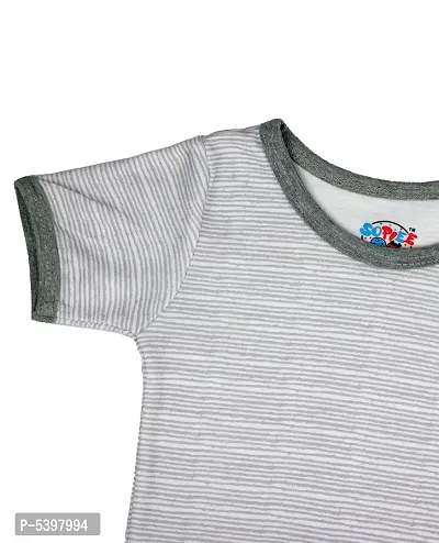 Cute Cotton Grey Striped New Born Baby Rompers For Boys-thumb2