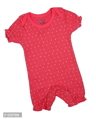 Cute Cotton Pink Printed New Born Baby Girls Rompers