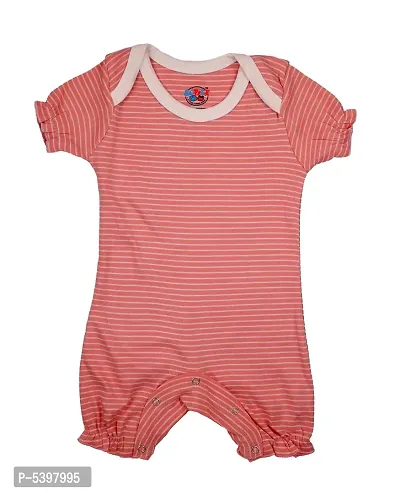 Cute Cotton Pink Striped New Born Baby Girls Rompers