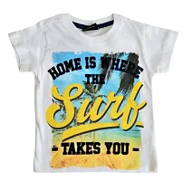 Boys Cotton Printed White T-Shirt-thumb1