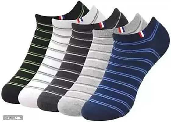 whippet Men And Women Solid Self Design Printed Striped Woven Ankle Length Pack of 5-thumb0