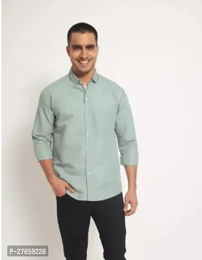 Elegant Cotton Solid Long Sleeves Casual Shirts For Men