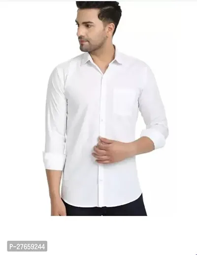 Elegant Cotton Solid Long Sleeves Casual Shirts For Men-thumb0