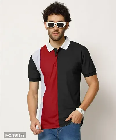 Elegant Cotton Colourblocked Polos For Men And Boys-thumb0