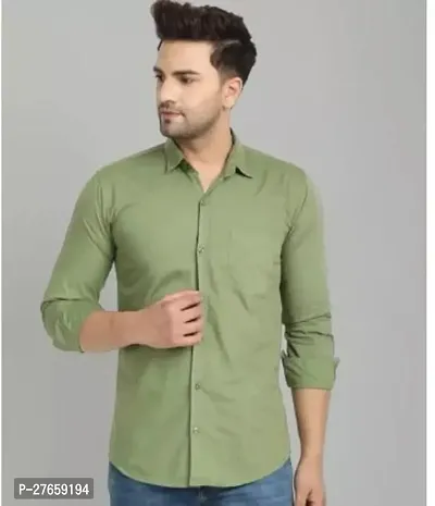 Elegant Cotton Solid Long Sleeves Casual Shirts For Men-thumb0