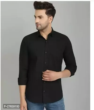 Elegant Cotton Solid Long Sleeves Casual Shirts For Men