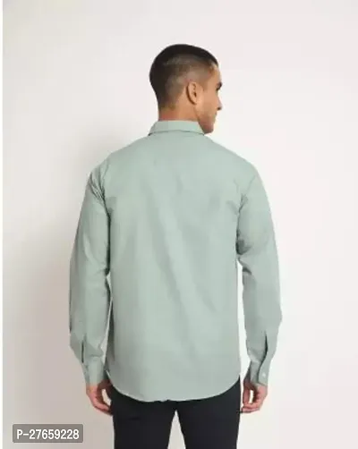 Elegant Cotton Solid Long Sleeves Casual Shirts For Men-thumb2