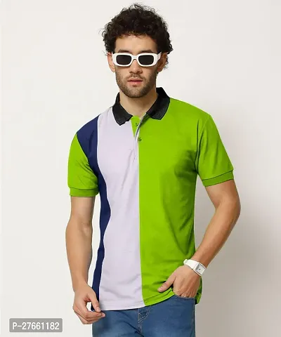 Elegant Cotton Colourblocked Polos For Men And Boys-thumb0