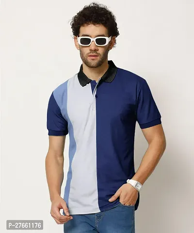 Elegant Cotton Colourblocked Polos For Men And Boys